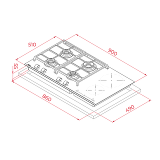 MAESTRO JZC 96342 BBB BK PARRILLA A GAS + INDUCCIÓN TEKA