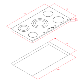 TOTAL TZ 951 BK PARRILLA DE VITROCERÁMICA TEKA