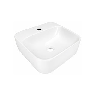 LV SANTORINI1 35 LAVABO SANTORINI DE UNA PERFORACIÓN DE SOBREPONER SIN REBOSADERO 35 X 35 CM BLANCO HELVEX