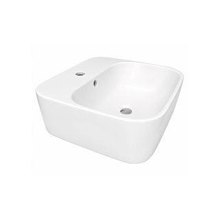 LV SANTORINI1 LAVABO SANTORINI DE SOBREPONER DE UNA PERFORACIÓN CON REBOSADERO BLANCO HELVEX