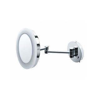 ES-003 ESPEJO RETRÁCTIL DE LED CON CAMBIO DE LUZ DE FRÍA A CÁLIDA POR MEDIO DE BOTÓN TIPO TOUCH, AUMENTO DE 5X CROMO HELVEX