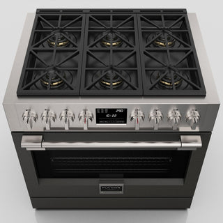 F6PDF366S1 36” DUAL FUEL PRO RANGE ESTUFA DE EMPOTRE ITALIANA FULGOR Milano