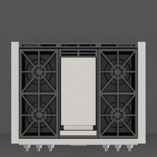 F6GRT364GS1 SOFIA 36” PARRILLA DE EMPOTRE PROFUNDO PRO GAS RANGETOP WITH GRIDDLE FULGOR MILANO