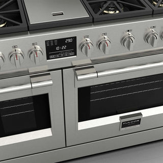 F6PDF486GS1 48” STAINLESS STEEL DUAL FUEL PRO RANGE GAMA SOFIA PRO ESTUFA DE EMPOTRE ITALIANA FULGOR Milano