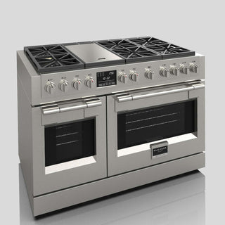 F6PDF486GS1 48” STAINLESS STEEL DUAL FUEL PRO RANGE GAMA SOFIA PRO ESTUFA DE EMPOTRE ITALIANA FULGOR Milano