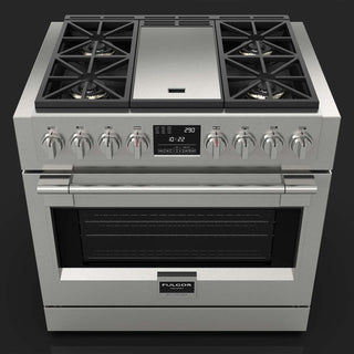 F6PDF364GS1 36” DUAL FUEL PRO RANGE WITH GRIDDLE ESTUFA DE EMPOTRE ITALIANA GAMA SOFIA PRO FULGOR Milano