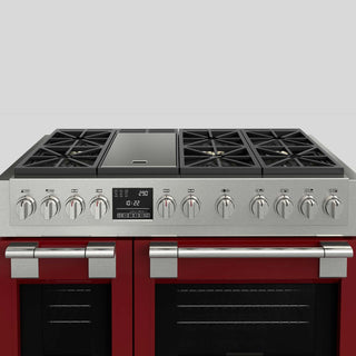 F6PDF486GS1 48” VENETIAN RED DUAL FUEL PRO RANGE GAMA SOFIA PRO ESTUFA DE EMPOTRE ITALIANA FULGOR Milano