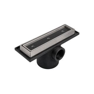 24-RHLI COLADERA DE CONTORNO RECTANGULAR DE 30 CM PARA INSERTO CERÁMICO DE MÁXIMO 10 MM DE ESPESOR UNA BOCA CROMO HELVEX