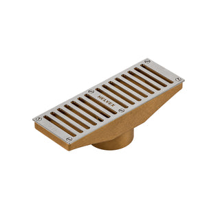 632-H REBOSADERO DE REJILLA RECTANGULAR. ACERO INOXIDABLE BRILLANTE CONEXIÓN PARA TUBO 51 MM (2") PARA ROSCAR HELVEX