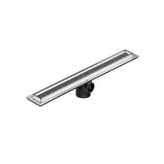 24-RHLI-90 COLADERA DE CONTORNO RECTANGULAR DE 90 CM PARA INSERTO CERÁMICO DE MÁXIMO 10 MM DE ESPESOR UNA BOCA CROMO HELVEX