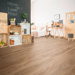 HISTORIC OAK 5947 PISO LAMINADO ESPESOR 10MM, EMPAQUE 9 TABLAS, MEDIDA 628 X 157 X 10MM X-WAY