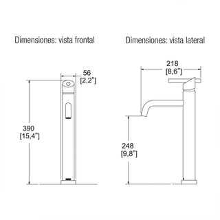 EP-947 MONOMANDO ALTO PARA LAVABO NUVA CROMO. INCLUYE CONTRA DE PUSH HELVEX