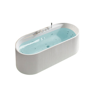 MAUI TINA FREESTANDING CON HIDROMASAJE, BLOWER & CROMOTERAPIA (170*80*58 CM) Q186F SALLY