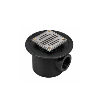282-35CH COLADERA DE REJILLA CUADRADA UNA BOCA. ACERO INOXIDABLE BRILLANTE HELVEX