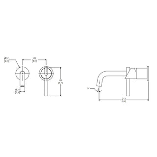 EP-3003 MONOMANDO PARA LAVABO A PARED NUVA CROMO. INCLUYE CONTRA DE PUSH HELVEX