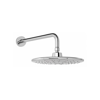 H-3302 REGADERA REDONDA CON BRAZO Y CHAPETÓN MULTICHORRO CON BOTÓN DE CAMBIOS (3 TIPOS DE CHORRO) CON SISTEMA ANTICALCÁREO PLATO ANCHO 10", CROMO HELVEX