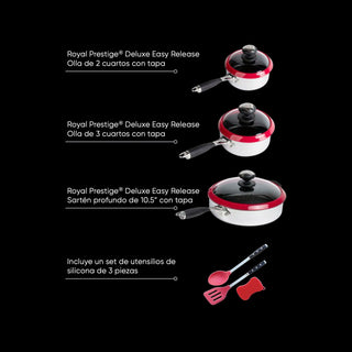 SET DE OLLAS DELUXE EASY RELEASE 6 PZAS ROYAL PRESTIGE