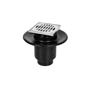 22V-CH COLADERA VERTICAL CORTA DE REJILLA CUADRADA UNA BOCA ACERO INOXIDABLE BRILLANTE HELVEX