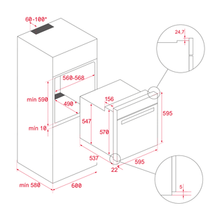 EASY HBB 724 G SS RX HORNO A GAS TEKA