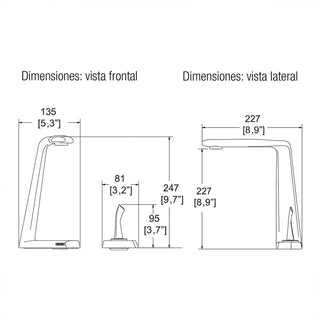 PIU-101 MONOMANDO ALTO PARA LAVABO PIURA. CROMO. INCLUYE CONTRA DE PUSH HELVEX