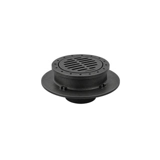 5424 COLADERA DE REJILLA REDONDA CON CANASTILLA PARA SEDIMENTOS, CONEXIÓN PARA TUBO DE 102 MM (4") PARA ROSCAR, PARA TERRAZAS, PLANTAS INDUSTRIALES, FÁBRICAS, TRÁNSITO PESADO HELVEX