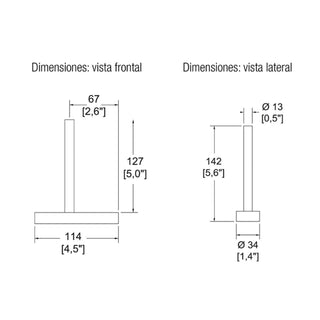 34 PORTAPAPEL VERTICAL Y/O DE REPUESTO CROMO HELVEX