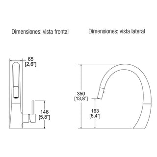 E-307  MONOMANDO PARA FREGADERO. MANGUERA RETRÁCTIL, CON SISTEMA ANTICALCÁREO Y 2 TIPOS DE CHORRO: AIREADO Y SPRAY. CURVO CROMO HELVEX