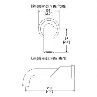 TV-060 SALIDA PARA TINA A PARED SIN DESVIADOR NUVA CROMO HELVEX