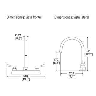 HM-37 MEZCLADORA PARA FREGADERO. ALBATROS CROMO HELVEX