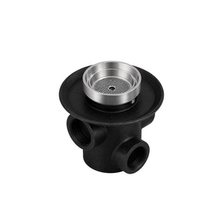 25-HLI COLADERA DE CONTORNO REDONDA PARA INSERTO CERÁMICO DE MÁXIMO 10 MM DE ESPESOR TRES BOCAS CROMO HELVEX