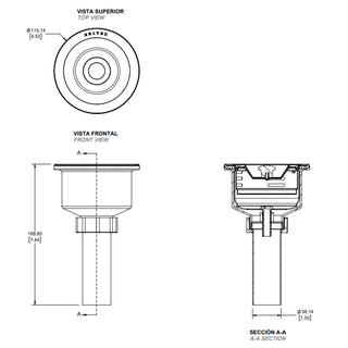 H-8802 CONTRACANASTA PARA FREGADERO CON TAPA Y CANASTILLA. ACERO INOXIDABLE HELVEX