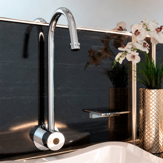 TV-203 LLAVE PARA LAVABO ELECTRÓNICA DE SENSOR DE BATERÍAS A PARED, CROMO HELVEX