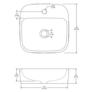 LV SANTORINI1 35 LAVABO SANTORINI DE UNA PERFORACIÓN DE SOBREPONER SIN REBOSADERO 35 X 35 CM BLANCO HELVEX