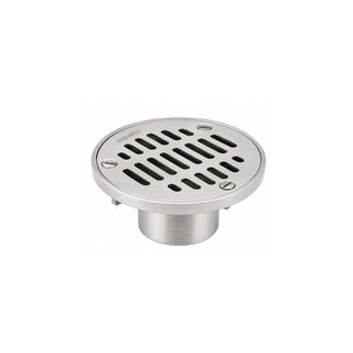 342-R REBOSADERO DE REJILLA REDONDO. ACERO INOXIDABLE BRILLANTE CONEXIÓN PARA TUBO 51 MM (2") PARA RETACAR HELVEX