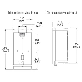 MB-1101 DOSIFICADOR ELECTRÓNICO DE SENSOR DE BATERÍAS PARA JABÓN DE ESPUMA. ALUMINIO HELVEX