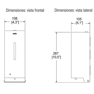 MB-1103-AIB DOSIFICADOR ELECTRÓNICO DE SENSOR DE BATERÍAS PARA JABÓN DE ESPUMA. ACERO INOXIDABLE BRILLANTE HELVEX
