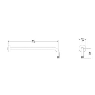 TR-035 BRAZO Y CHAPETÓN ANGULAR REDONDO PARA REGADERA CROMO HELVEX