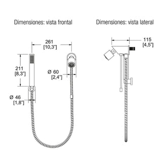 RM12-H101 REGADERA FIJA Y MANUAL CON DESVIADOR DE VARILLA, CHORRO FIJO CON SISTEMA ANTICALCÁREO, CROMO HELVEX