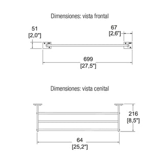 110 PORTATOALLAS MÚLTIPLE CLÁSICA CROMO HELVEX
