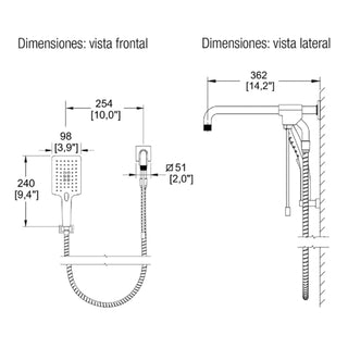 RM-15 REGADERA MANUAL CON DESVIADOR DE VARILLA, MULTICHORRO (3 TIPOS DE CHORRO) CON SISTEMA ANTICALCÁREO. INCLUYE BRAZO ANGULAR PARA REGADERAS DE PLATO ANCHO (NO INCLUIDA), CROMO HELVEX