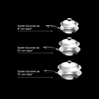 SET SARTENES GOURMET CON TAPA 6 PZAS ROYAL PRESTIGE