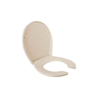 ATR-2-M ASIENTO PARA INODORO REDONDO FRENTE ABIERTO CON CIERRE LENTO, ANTIBACTERIAL Y TAPA ENVOLVENTE, MARFIL HELVEX