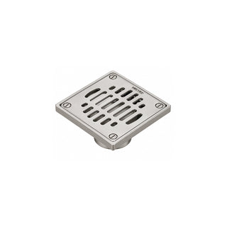 342-C REBOSADERO DE REJILLA CUADRADO. ACERO INOXIDABLE BRILLANTE, CONEXIÓN PARA TUBO 51 MM (2") PARA RETACAR HELVEX