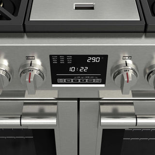 F6PDF486GS1 48” STAINLESS STEEL DUAL FUEL PRO RANGE GAMA SOFIA PRO ESTUFA DE EMPOTRE ITALIANA FULGOR Milano