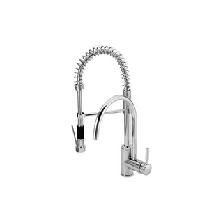 E-308 MONOMANDO PARA FREGADERO. PROFESIONAL DOBLE CON RESORTE, CON SISTEMA ANTICALCÁREO Y 2 TIPOS DE CHORRO: AIREADO Y SPRAY. GOURMET TWIN CROMO HELVEX