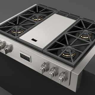 F6GRT364GS1 SOFIA 36” PARRILLA DE EMPOTRE PROFUNDO PRO GAS RANGETOP WITH GRIDDLE FULGOR MILANO