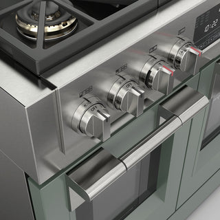F6PDF486GS1 48” SAGE VELVET DUAL FUEL PRO RANGE  GAMA SOFIA PRO ESTUFA DE EMPOTRE ITALIANA FULGOR Milano