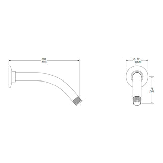 TR-011 BRAZO Y CHAPETÓN REDONDO PARA REGADERA CROMO HELVEX