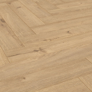 SUNDACE OAK PISO LAMINADO K326 ESPESOR 8MM, EMPAQUE 11 TABLAS, MEDIDA 630 X 126 X 8MM CAJA 0.87 M2 HERRINGBONE