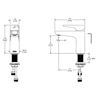 LUS-100 MONOMANDO PARA LAVABO LUSITANIA CROMO. NO INCLUYE CONTRA HELVEX